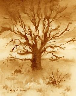 Lone Tree ( Paint with Coffee ) | Just spilled coffee all ov… | Flickr