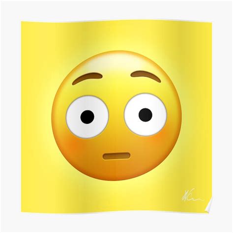 "Flushed Face Emoji | Pop Art" Poster for Sale by williamcuccio | Redbubble