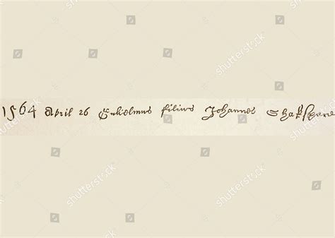 Register Entry Baptism William Shakespeare Holy Editorial Stock Photo - Stock Image | Shutterstock