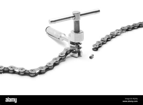 chain tool fixing a broken bicycle chain Stock Photo - Alamy