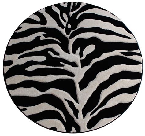 Modern Round Area Rug Sculptured Zebra Print | Round area rugs, Modern ...