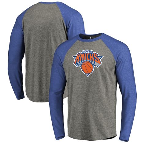 Men's Fanatics Branded Heathered Gray New York Knicks Primary Logo ...