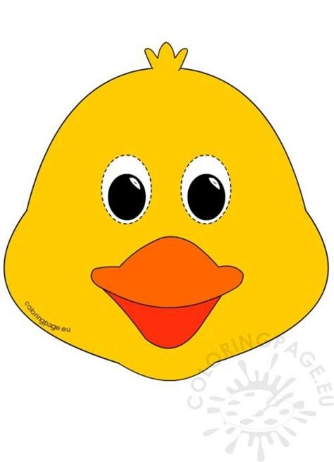 Easter Crafts - Chick mask | Coloring Page
