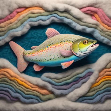 Premium Photo | A rainbow trout is on a blanket with a rainbow pattern.