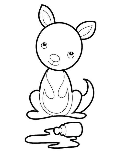 baby kangaroo coloring page | Zoo animal coloring pages, Animal coloring pages, Baby coloring pages