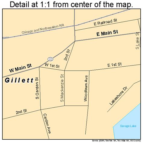 Gillett Wisconsin Street Map 5529050