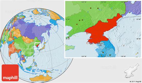 Political Location Map of North Korea