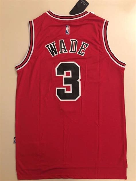 Men 3 Dwyane Wade Jersey Red Chicago Bulls jersey Throwback Swingman ...