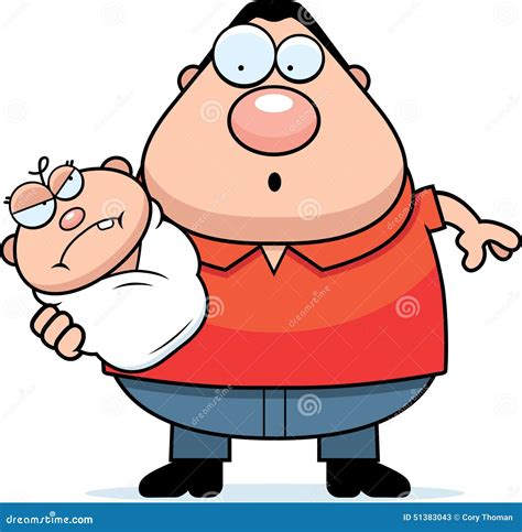 Cartoon Dad With Angry Baby Stock Vector - Image: 51383043