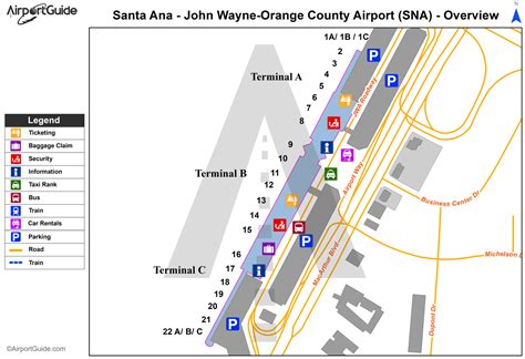 Santa Ana John Wayne Airport Orange County Sna Airport Terminal Map | Hot Sex Picture