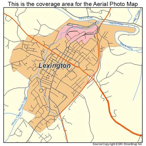 Aerial Photography Map of Lexington, VA Virginia