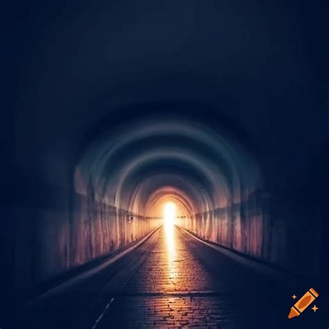 Metaphorical image of light at the end of the tunnel