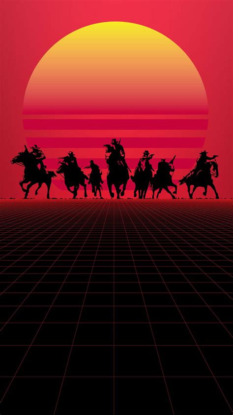 Download Black Red Minimalist Red Dead Redemption Wallpaper | Wallpapers.com