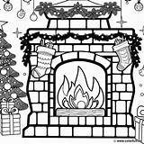 Christmas fireplace coloring Page Download Or Print For Free sketch template