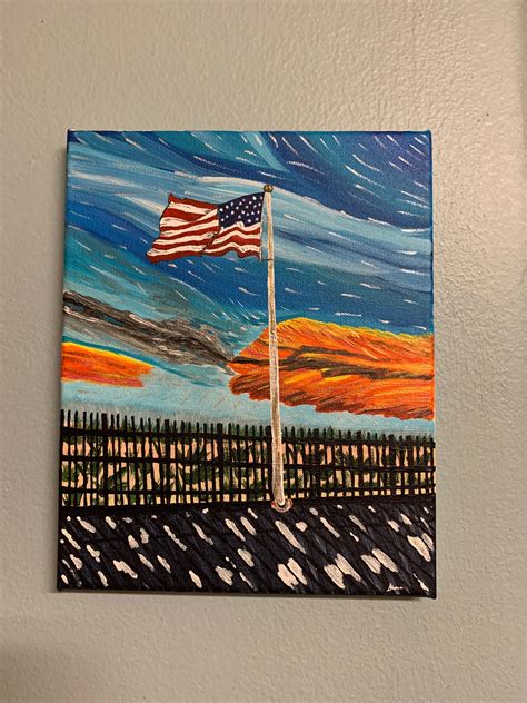 Original Painting Flag Painting Acrylic Painting 8x10 | Etsy