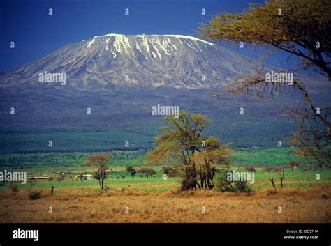 Mount Kilimanjaro viewed from the Amboseli-Tsavo road in Kenya Stock ...