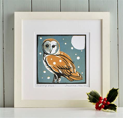 Snowy Owl Printowldigitalprintlinocutbarn - Etsy