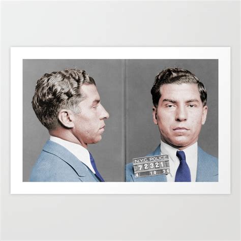 Lucky Luciano Mugshot - Colorized Art Print by War Is Hell Store | Society6