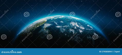 Planet Earth clouds stock illustration. Illustration of space - 279585894