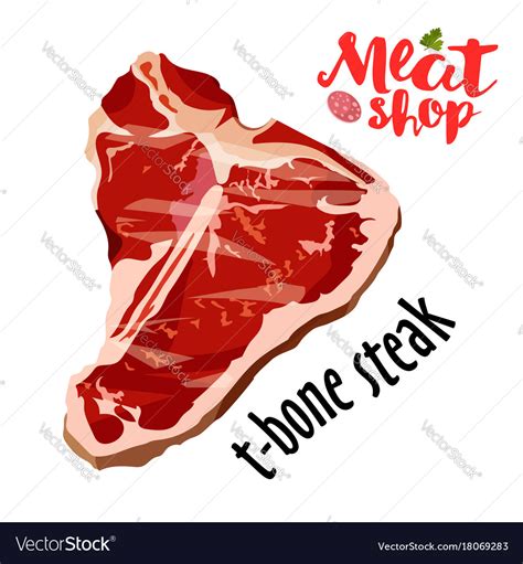 Raw fresh meat t-bone steak isolated Royalty Free Vector