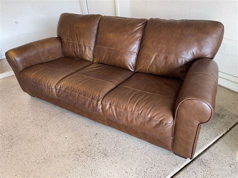 Whiskey Italian Leather Sofa Couch From American Furniture Warehouse ...