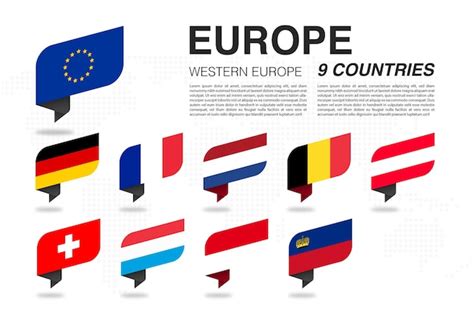 Premium Vector | Western europe flag pin flat design