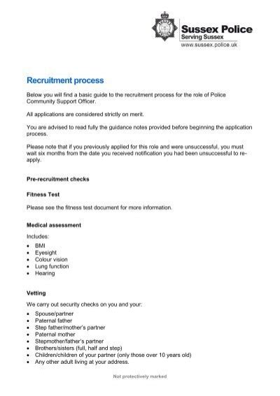 Recruitment process - Sussex Police