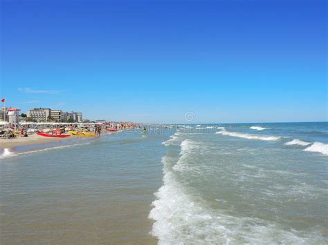 Riccione, Italy. the Shore of the Beach during Summer Time Editorial ...