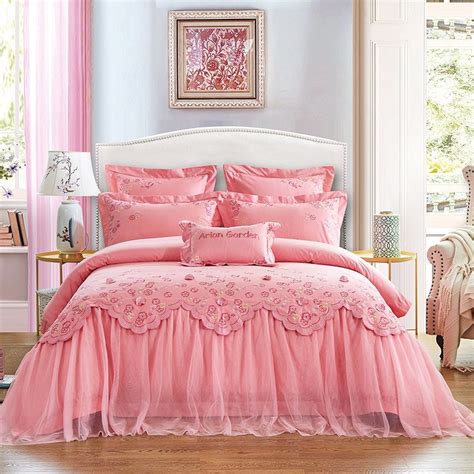 Soft Pink Elegant Bridal Glam Style Beautiful Full, Queen Size Bedding ...