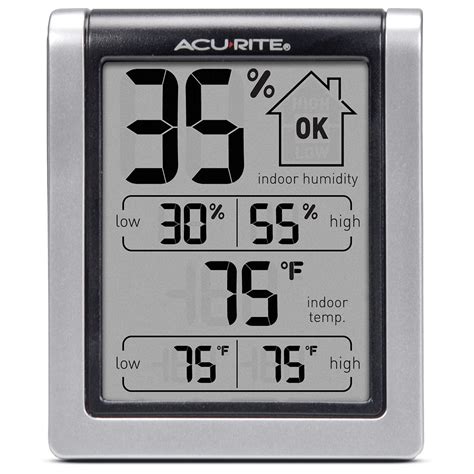 Buy AcuRite 00613 Digital Hygrometer & Indoor Thermometer Pre-Calibrated Humidity Gauge, 3" H x ...