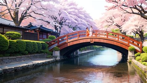 Premium AI Image | Beautiful scenery and bridges in japan