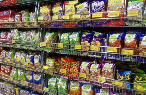 Packed Miscellaneous Junk Foods & Snacks on Rack Editorial Image ...