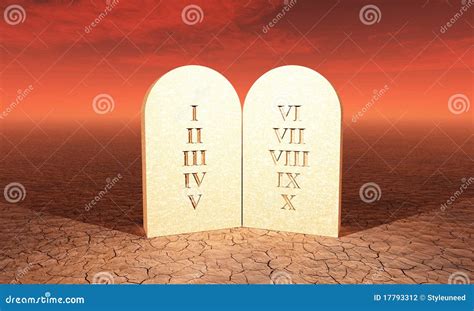 10 Commandments on Stone Tablet Stock Illustration - Illustration of ...