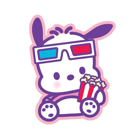 Pochacco Loves Movies Vinyl Sticker