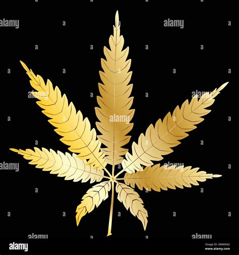 Gold Cannabis Leaf Stock Vector Image & Art - Alamy