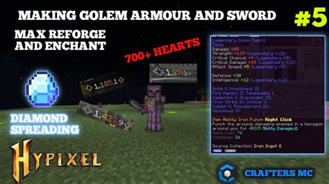 Making golem armour and sword | Encantung And Reforging Max | Diamond Spreading| Crafters MC ...