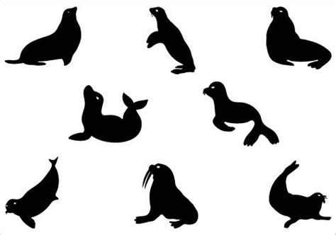 Seal Silhouette Vector - silhouettevector.net | Silhouette Clip Art | Pinterest | Silhouettes ...