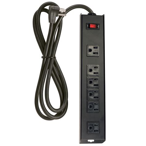 Shop Utilitech 6-Outlet Metal Power Strip with Built-in Circuit Breaker ...