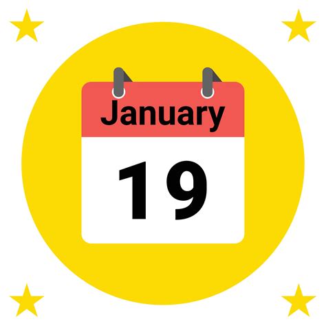 January 19 Daily Calendar Icon 24137695 Vector Art at Vecteezy