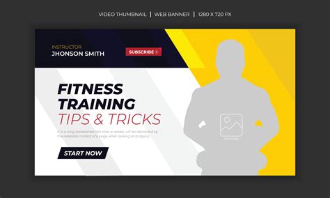 Workout exercise gym fitness web banner and video thumbnail 3330619 Vector Art at Vecteezy