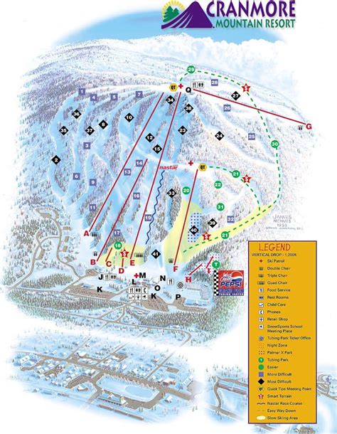 Cranmore Mountain Resort Piste Map / Trail Map