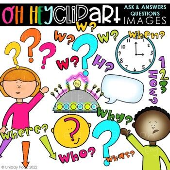 Asking and Answering Questions Clip Art by Lindsay Flood | TPT