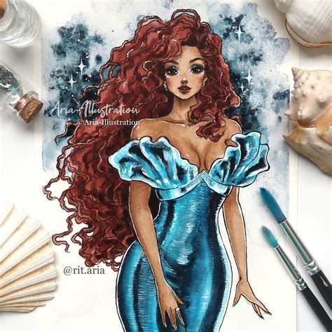 The Little Mermaid Original Art - A5 size — Aria-Illustration