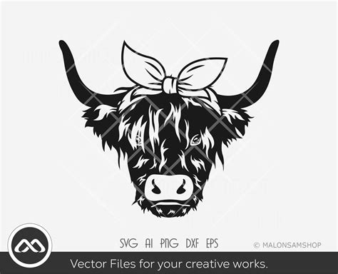 Highland Cow SVG File Cow Head Svg Cow Face Svg Dxf Png - Etsy