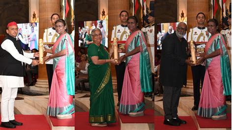 MM Keeravani, Sudha Murthy, and Others Receive Padma Awards From President Murmu