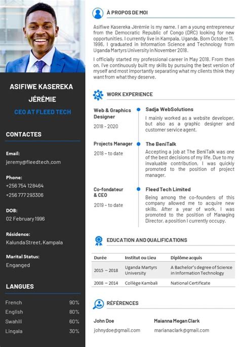 Free Editable Powerpoint CV Template 4 - The BeniTalk