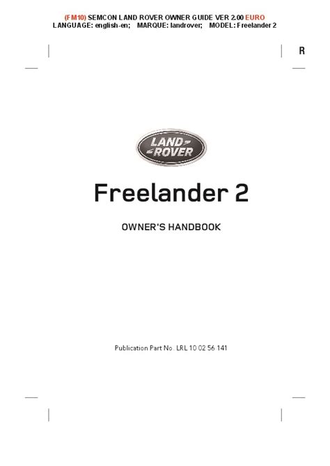 2014-2015 Land Rover Freelander 2 Handbook Manual