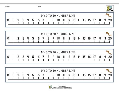 0 20 Number Line Printable - Printable Word Searches