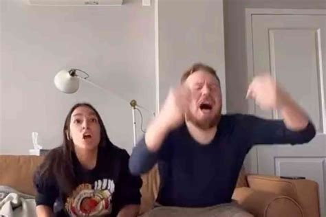 AOC and her fiancé apparently set up a camera to record their reaction to the World Cup final ...