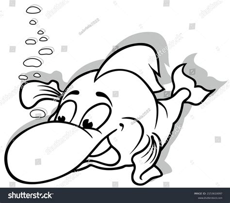 Drawing Cheerful Fish Big Smile Cartoon Stock Vector (Royalty Free) 2153610097 | Shutterstock